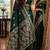 Green soft silk blend banarasi jacuard work festive saree with unstitched blouse piece