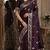 Wine soft silk blend banarasi jacuard work festive saree with unstitched blouse piece