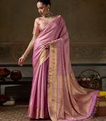 pink smart heavy kanchivaram silk blend rich looks graceful saree