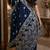 Blue soft silk blend banarasi jacuard work festive saree with unstitched blouse piece