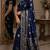 Blue soft silk blend banarasi jacuard work festive saree with unstitched blouse piece