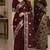 Maroon soft silk blend banarasi jacuard work festive saree with unstitched blouse piece