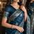 Rama soft silk blend banarasi jacuard work festive saree with unstitched blouse piece
