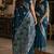 Rama soft silk blend banarasi jacuard work festive saree with unstitched blouse piece