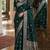 Green soft silk blend banarasi jacuard work festive saree with unstitched blouse piece