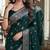 Green soft silk blend banarasi jacuard work festive saree with unstitched blouse piece