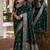 Green soft silk blend banarasi jacuard work festive saree with unstitched blouse piece