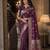 Wine soft silk blend banarasi jacuard work festive saree with unstitched blouse piece