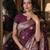 Wine soft silk blend banarasi jacuard work festive saree with unstitched blouse piece
