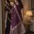 Wine soft silk blend banarasi jacuard work festive saree with unstitched blouse piece