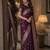 Wine soft silk blend banarasi jacuard work festive saree with unstitched blouse piece
