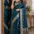 Rama soft silk blend banarasi jacuard work festive saree with unstitched blouse piece