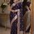 Plum soft silk blend banarasi jacuard work festive saree with unstitched blouse piece