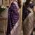 Plum soft silk blend banarasi jacuard work festive saree with unstitched blouse piece