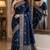 Blue soft silk blend banarasi jacuard work festive saree with unstitched blouse piece