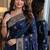 Blue soft silk blend banarasi jacuard work festive saree with unstitched blouse piece