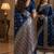 Blue soft silk blend banarasi jacuard work festive saree with unstitched blouse piece
