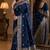 Blue soft silk blend banarasi jacuard work festive saree with unstitched blouse piece