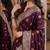 Maroon soft silk blend banarasi jacuard work festive saree with unstitched blouse piece