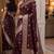 Maroon soft silk blend banarasi jacuard work festive saree with unstitched blouse piece