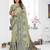 green spun cotton blend woven designer ethnic traditional saree