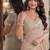 Off white pink soft silk blend banarasi jacuard work festive saree with unstitched blouse piece