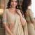 Off white rama soft silk blend banarasi jacuard work festive saree with unstitched blouse piece