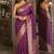 Wine soft silk blend banarasi jacuard work festive saree with unstitched blouse piece