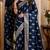 Blue soft silk blend banarasi jacuard work festive saree with unstitched blouse piece