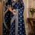Blue soft silk blend banarasi jacuard work festive saree with unstitched blouse piece