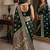 Green soft silk blend banarasi jacuard work festive saree with unstitched blouse piece