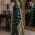 Green soft silk blend banarasi jacuard work festive saree with unstitched blouse piece