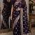 Plum soft silk blend banarasi jacuard work festive saree with unstitched blouse piece