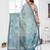 blue spun cotton blend woven designer ethnic traditional saree
