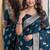 Rama soft silk blend banarasi jacuard work festive saree with unstitched blouse piece