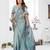 blue spun cotton blend woven designer ethnic traditional saree