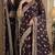 Wine soft silk blend banarasi jacuard work festive saree with unstitched blouse piece