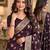 Wine soft silk blend banarasi jacuard work festive saree with unstitched blouse piece