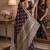 Wine soft silk blend banarasi jacuard work festive saree with unstitched blouse piece