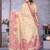 cream spun cotton blend woven designer ethnic traditional saree