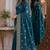 Rama soft silk blend banarasi jacuard work festive saree with unstitched blouse piece