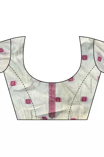 cream spun cotton blend woven designer ethnic traditional saree