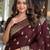 Maroon soft silk blend banarasi jacuard work festive saree with unstitched blouse piece