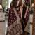 Maroon soft silk blend banarasi jacuard work festive saree with unstitched blouse piece