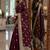 Maroon soft silk blend banarasi jacuard work festive saree with unstitched blouse piece