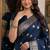 Blue soft silk blend banarasi jacuard work festive saree with unstitched blouse piece