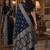 Blue soft silk blend banarasi jacuard work festive saree with unstitched blouse piece