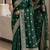 Green soft silk blend banarasi jacuard work festive saree with unstitched blouse piece