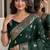 Green soft silk blend banarasi jacuard work festive saree with unstitched blouse piece