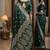 Green soft silk blend banarasi jacuard work festive saree with unstitched blouse piece